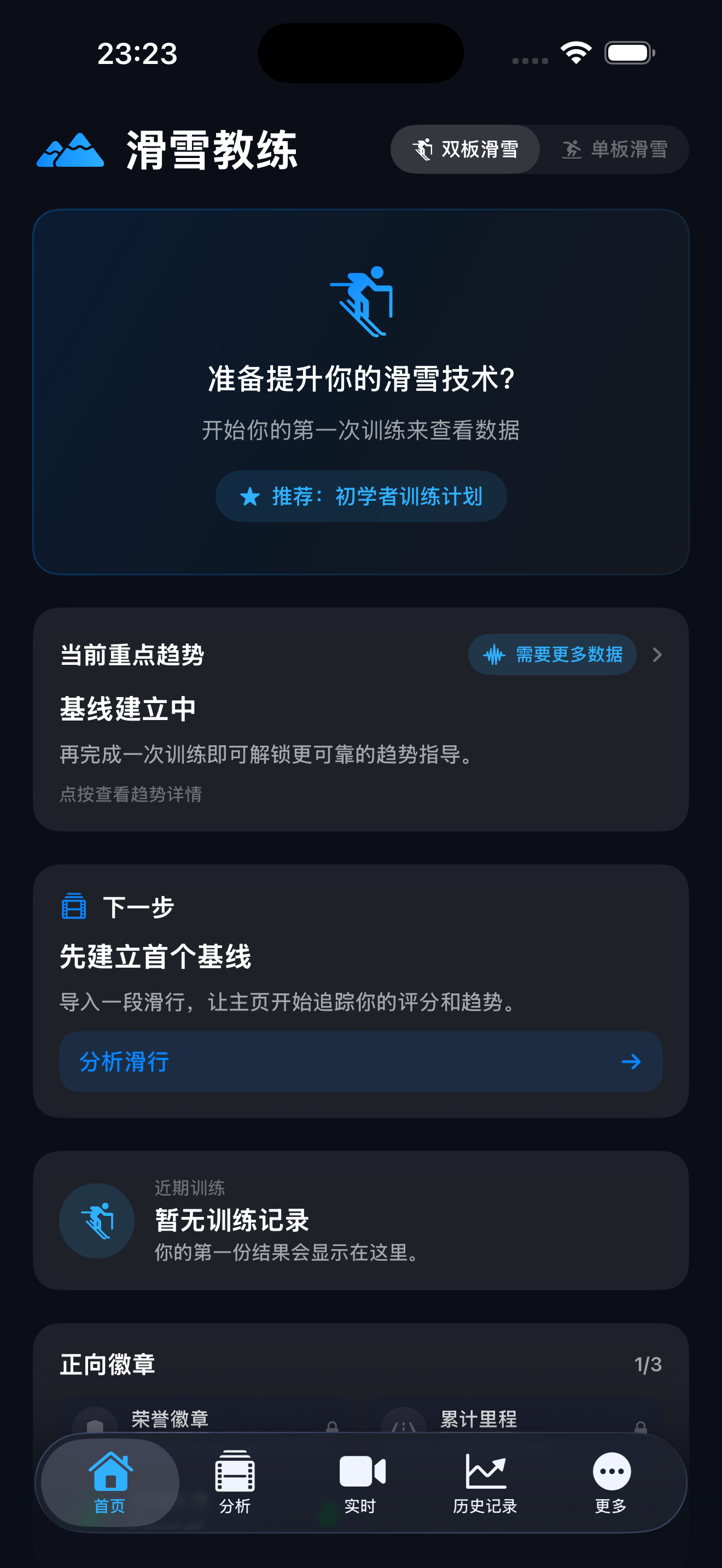 Dashboard screen