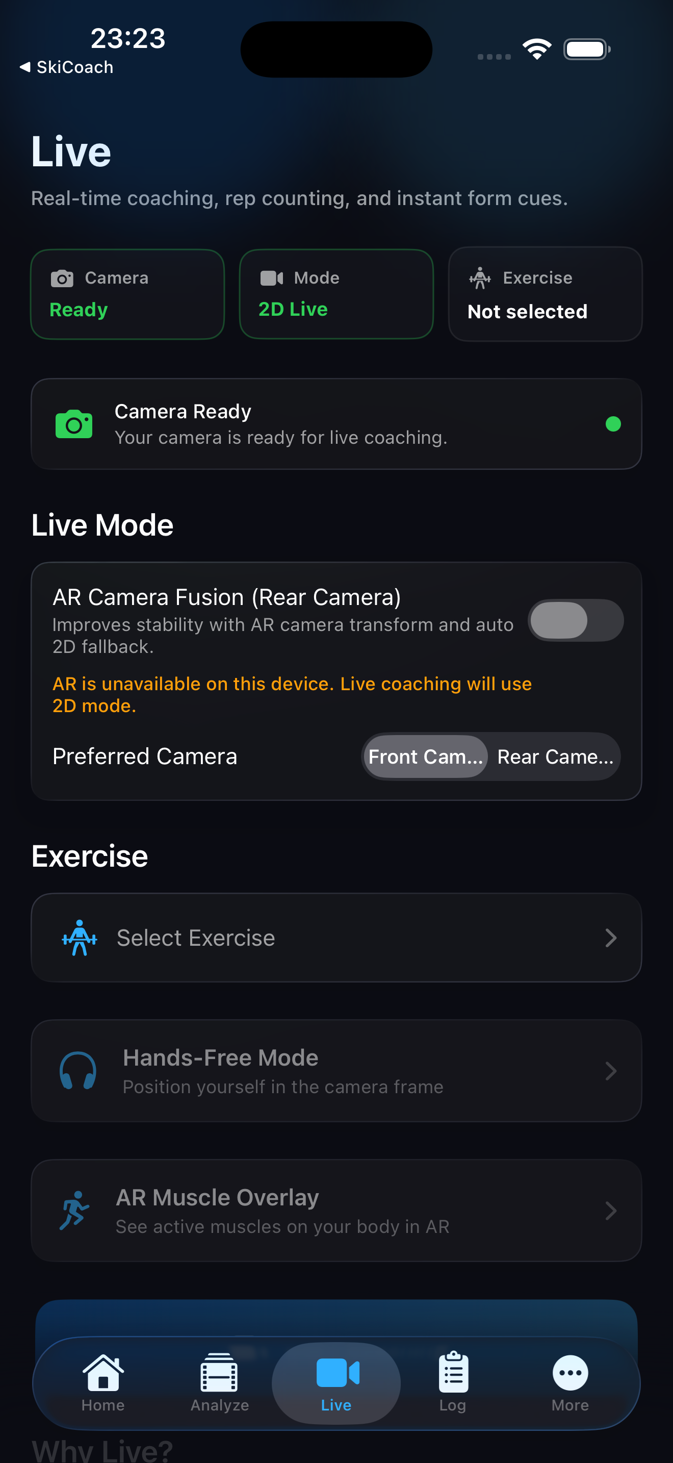 Live screen